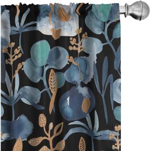 Ambesonne Exotic Curtains, Bird of Paradise Flowers Tropical Design Pattern Vintage Hawaiian Style, Window Treatments 2 Panel Set for Living Room Bedroom, Pair of – 28″ x 95″, Marigold Green Eggshell(Dark Turquoise and Caramel)