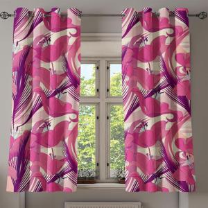 Ambesonne Falling Leaves Grommet Curtain, Romantic Fall Themed Leafy Pattern on Cream Boho Back Neutral Colors, Decorative 2-Panel Window Drapes for Bedroom Living Room, 50″ x 54″, Cream Pale Maroon(Hot Pink Plum Magenta)