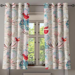 Ambesonne Falling Leaves Grommet Curtain, Romantic Fall Themed Leafy Pattern on Cream Boho Back Neutral Colors, Decorative 2-Panel Window Drapes for Bedroom Living Room, 50″ x 54″, Cream Pale Maroon(Dark Pink Champagne Blush)