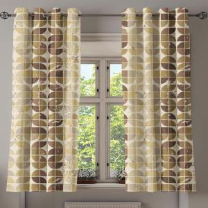 Ambesonne Falling Leaves Grommet Curtain, Romantic Fall Themed Leafy Pattern on Cream Boho Back Neutral Colors, Decorative 2-Panel Window Drapes for Bedroom Living Room, 50″ x 54″, Cream Pale Maroon(Pale Chocolate and Camel)
