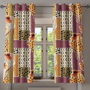 Ambesonne Falling Leaves Grommet Curtain, Romantic Fall Themed Leafy Pattern on Cream Boho Back Neutral Colors, Decorative 2-Panel Window Drapes for Bedroom Living Room, 50″ x 54″, Cream Pale Maroon(Pale Orange and Dark Mustard)