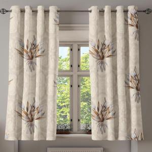Ambesonne Falling Leaves Grommet Curtain, Romantic Fall Themed Leafy Pattern on Cream Boho Back Neutral Colors, Decorative 2-Panel Window Drapes for Bedroom Living Room, 50″ x 54″, Cream Pale Maroon(Eggshell Dark Mustard)