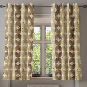 Ambesonne Falling Leaves Grommet Curtain, Romantic Fall Themed Leafy Pattern on Cream Boho Back Neutral Colors, Decorative 2-Panel Window Drapes for Bedroom Living Room, 50″ x 54″, Cream Pale Maroon(Dark Khaki and Pale Camel)