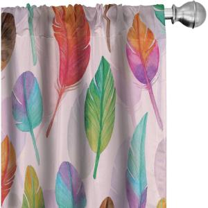 Ambesonne Floral Boho Curtains, Dreamy Autumn Time Flowers Pattern with Romantic Aura Neutral Art, Window Treatments 2 Panel Set for Living Room Bedroom, Pair of – 28″ x 95″, Pale Pink Coral White(Multicolor Pale Pink)