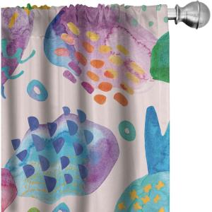 Ambesonne Floral Boho Curtains, Dreamy Autumn Time Flowers Pattern with Romantic Aura Neutral Art, Window Treatments 2 Panel Set for Living Room Bedroom, Pair of – 28″ x 95″, Pale Pink Coral White(Pale Pink Dark Indigo)
