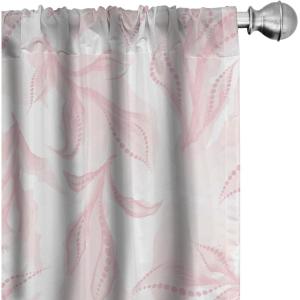 Ambesonne Floral Boho Curtains, Dreamy Autumn Time Flowers Pattern with Romantic Aura Neutral Art, Window Treatments 2 Panel Set for Living Room Bedroom, Pair of – 28″ x 95″, Pale Pink Coral White(Pale Pink Blush White)