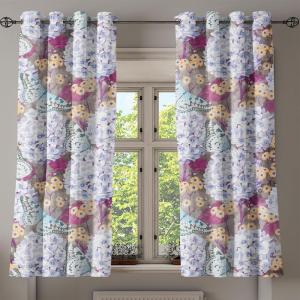 Ambesonne Floral Design Grommet Curtain, Abstract Boho Inspirations Neutral Flowers Silhouettes on Grunge Back, Decorative 2-Panel Window Drapes for Bedroom Living Room, 50″ x 120″, Dimgray Pale Grey(Dark Teal and Pale Fuchsia)