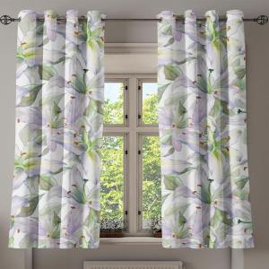 Ambesonne Floral Design Grommet Curtain, Abstract Boho Inspirations Neutral Flowers Silhouettes on Grunge Back, Decorative 2-Panel Window Drapes for Bedroom Living Room, 50″ x 120″, Dimgray Pale Grey(Pastel Purple Lime Green)