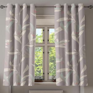 Ambesonne Floral Design Grommet Curtain, Abstract Boho Inspirations Neutral Flowers Silhouettes on Grunge Back, Decorative 2-Panel Window Drapes for Bedroom Living Room, 50″ x 120″, Dimgray Pale Grey(Pale Mauve and Pale Seafoam)