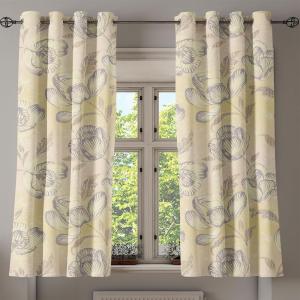 Ambesonne Floral Design Grommet Curtain, Abstract Boho Inspirations Neutral Flowers Silhouettes on Grunge Back, Decorative 2-Panel Window Drapes for Bedroom Living Room, 50″ x 120″, Dimgray Pale Grey(Champagne Purpleblue)