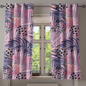 Ambesonne Floral Design Grommet Curtain, Abstract Boho Inspirations Neutral Flowers Silhouettes on Grunge Back, Decorative 2-Panel Window Drapes for Bedroom Living Room, 50″ x 120″, Dimgray Pale Grey(Soft Pink Eggplant Coral)