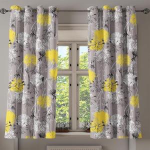Ambesonne Floral Design Grommet Curtain, Abstract Boho Inspirations Neutral Flowers Silhouettes on Grunge Back, Decorative 2-Panel Window Drapes for Bedroom Living Room, 50″ x 120″, Dimgray Pale Grey(Taupe Grey White Yellow)