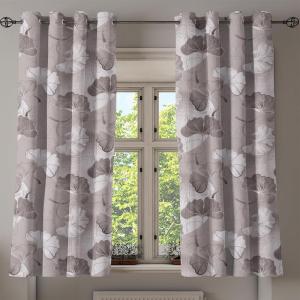 Ambesonne Floral Design Grommet Curtain, Abstract Boho Inspirations Neutral Flowers Silhouettes on Grunge Back, Decorative 2-Panel Window Drapes for Bedroom Living Room, 50″ x 120″, Dimgray Pale Grey(Dimgray Pale Grey)