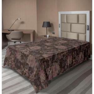 Ambesonne Floral Scene Flat Sheet, Garden Feelings Flowers Boho Silhouettes with Neutral Colors Art, Soft Comfortable Top Sheet Decorative Bedding 1 Piece, Queen Size, Salmon White Dark Cocoa(Green Reseda Pale Pink)