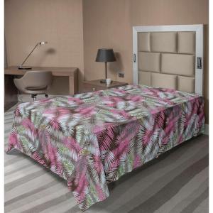 Ambesonne Floral Scene Flat Sheet, Garden Feelings Flowers Boho Silhouettes with Neutral Colors Art, Soft Comfortable Top Sheet Decorative Bedding 1 Piece, Queen Size, Salmon White Dark Cocoa(Pink Soft Blue)