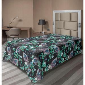 Ambesonne Floral Scene Flat Sheet, Garden Feelings Flowers Boho Silhouettes with Neutral Colors Art, Soft Comfortable Top Sheet Decorative Bedding 1 Piece, Queen Size, Salmon White Dark Cocoa(Pale Mauve and Sea Green)
