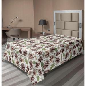 Ambesonne Floral Scene Flat Sheet, Garden Feelings Flowers Boho Silhouettes with Neutral Colors Art, Soft Comfortable Top Sheet Decorative Bedding 1 Piece, Queen Size, Salmon White Dark Cocoa(Dark Rosewood and Sage Green)