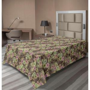 Ambesonne Floral Scene Flat Sheet, Garden Feelings Flowers Boho Silhouettes with Neutral Colors Art, Soft Comfortable Top Sheet Decorative Bedding 1 Piece, Queen Size, Salmon White Dark Cocoa(Blush Pale Green)