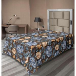 Ambesonne Floral Scene Flat Sheet, Garden Feelings Flowers Boho Silhouettes with Neutral Colors Art, Soft Comfortable Top Sheet Decorative Bedding 1 Piece, Queen Size, Salmon White Dark Cocoa(Lavender Blue Peach)