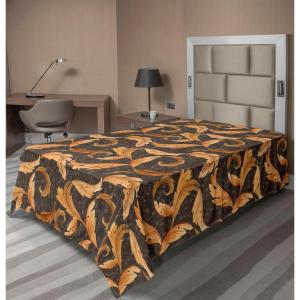 Ambesonne Floral Scene Flat Sheet, Garden Feelings Flowers Boho Silhouettes with Neutral Colors Art, Soft Comfortable Top Sheet Decorative Bedding 1 Piece, Queen Size, Salmon White Dark Cocoa(Pale Orange Dark Cocoa)