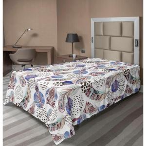 Ambesonne Floral Scene Flat Sheet, Garden Feelings Flowers Boho Silhouettes with Neutral Colors Art, Soft Comfortable Top Sheet Decorative Bedding 1 Piece, Queen Size, Salmon White Dark Cocoa(Dark Lavender Dried Rose)