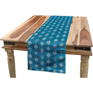 Ambesonne Floral Table Runner, Vintage Floral Drawing Style Classical in Pastel Colors Rhythmic Pattern, Dining Room Kitchen Rectangular Runner, 16″ X 120″, Eggshell Multicolor(Sea Blue and White)