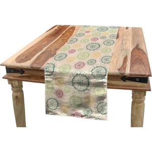 Ambesonne Floral Table Runner, Vintage Floral Drawing Style Classical in Pastel Colors Rhythmic Pattern, Dining Room Kitchen Rectangular Runner, 16″ X 120″, Eggshell Multicolor(Champagne Multicolor)