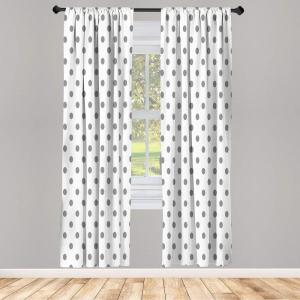 Ambesonne Floral Window Curtains Pack of 2, Minimalist Design Cozy Neutral Farmhouse Plaid with Leaves and Flowers, Lightweight Set & Rod Pocket, 4 Panels of – 28″ x 63″, Sage Green Blue Yellow(White Grey)