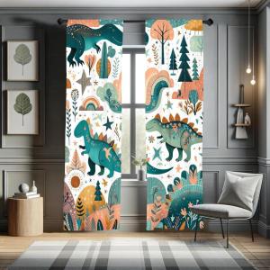 Ambesonne Floral Window Curtains Pack of 2, Minimalist Design Cozy Neutral Farmhouse Plaid with Leaves and Flowers, Lightweight Set & Rod Pocket, 4 Panels of – 28″ x 63″, Sage Green Blue Yellow(Petrol Blue Teal Salmon)