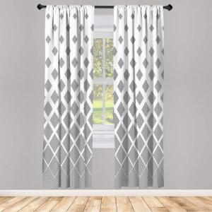 Ambesonne Floral Window Curtains Pack of 2, Minimalist Design Cozy Neutral Farmhouse Plaid with Leaves and Flowers, Lightweight Set & Rod Pocket, 4 Panels of – 28″ x 63″, Sage Green Blue Yellow(White Soft Black)