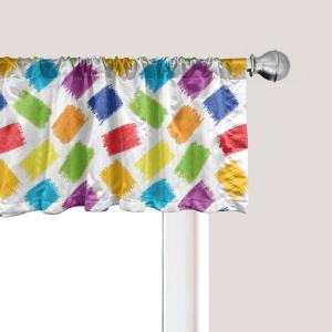 Ambesonne Floral Window Valance, Flower Petals Blossoms Leaves and Bird Sitting Vintage Inspired Image, Curtain Valance for Kitchen Bedroom Decor with Rod Pocket, 54″ X 12″, Coral Fern Green White(Fern Green)