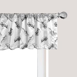 Ambesonne Floral Window Valance, Flower Petals Blossoms Leaves and Bird Sitting Vintage Inspired Image, Curtain Valance for Kitchen Bedroom Decor with Rod Pocket, 54″ X 12″, Coral Fern Green White(Charcoal Grey White)