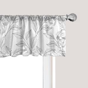 Ambesonne Floral Window Valance, Flower Petals Blossoms Leaves and Bird Sitting Vintage Inspired Image, Curtain Valance for Kitchen Bedroom Decor with Rod Pocket, 54″ X 12″, Coral Fern Green White(Pale Grey)