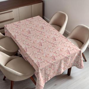 Ambesonne Flower Tablecloth, Cosmos Daisy Cornflower Wildflower Dandelion in Floral Meadow Drawing of Nature, Rectangular Table Cover for Dining Room Kitchen Decor, 60″ X 84″, Pastel Colors(White Peach)