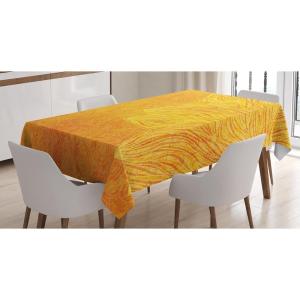 Ambesonne Flower Tablecloth, Cosmos Daisy Cornflower Wildflower Dandelion in Floral Meadow Drawing of Nature, Rectangular Table Cover for Dining Room Kitchen Decor, 60″ X 84″, Pastel Colors(Orange)