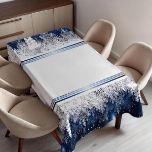 Ambesonne Flower Tablecloth, Cosmos Daisy Cornflower Wildflower Dandelion in Floral Meadow Drawing of Nature, Rectangular Table Cover for Dining Room Kitchen Decor, 60″ X 84″, Pastel Colors(Blue and White)