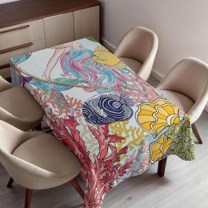 Ambesonne Flower Tablecloth, Cosmos Daisy Cornflower Wildflower Dandelion in Floral Meadow Drawing of Nature, Rectangular Table Cover for Dining Room Kitchen Decor, 60″ X 84″, Pastel Colors(Yellow Ivory)