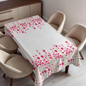 Ambesonne Flower Tablecloth, Cosmos Daisy Cornflower Wildflower Dandelion in Floral Meadow Drawing of Nature, Rectangular Table Cover for Dining Room Kitchen Decor, 60″ X 84″, Pastel Colors(Magenta White)