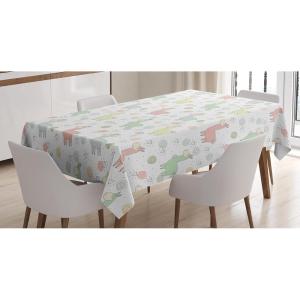 Ambesonne Flower Tablecloth, Cosmos Daisy Cornflower Wildflower Dandelion in Floral Meadow Drawing of Nature, Rectangular Table Cover for Dining Room Kitchen Decor, 60″ X 84″, Pastel Colors(Pale Pink)