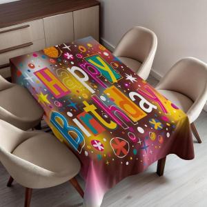 Ambesonne Flower Tablecloth, Cosmos Daisy Cornflower Wildflower Dandelion in Floral Meadow Drawing of Nature, Rectangular Table Cover for Dining Room Kitchen Decor, 60″ X 84″, Pastel Colors(Dark Umber)
