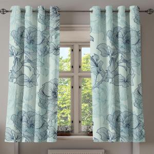 Ambesonne Jungle Boho Grommet Curtain, Dreamy Silhouettes of Flowers Vintage Drawn with Lines Neutral Art, Decorative 2-Panel Window Drapes for Bedroom Living Room, 50″ x 63″, Almond Green Sea Green(Almond Green Seafoam)
