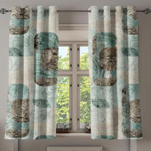 Ambesonne Jungle Boho Grommet Curtain, Dreamy Silhouettes of Flowers Vintage Drawn with Lines Neutral Art, Decorative 2-Panel Window Drapes for Bedroom Living Room, 50″ x 63″, Almond Green Sea Green(Laurel Green Dark Brown)