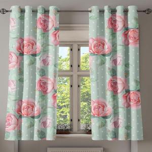 Ambesonne Jungle Boho Grommet Curtain, Dreamy Silhouettes of Flowers Vintage Drawn with Lines Neutral Art, Decorative 2-Panel Window Drapes for Bedroom Living Room, 50″ x 63″, Almond Green Sea Green(Pale Almond Green and Pink)