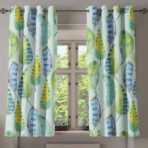 Ambesonne Jungle Boho Grommet Curtain, Dreamy Silhouettes of Flowers Vintage Drawn with Lines Neutral Art, Decorative 2-Panel Window Drapes for Bedroom Living Room, 50″ x 63″, Almond Green Sea Green(Lime Green Mint Green)