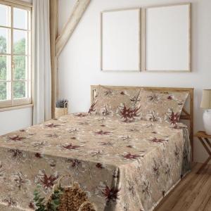Ambesonne Meadow Vibes Sheet Set, Line Art Neutral Colors Boho Pampas Design on Geometric Back Print, Fitted and Flat Sheet with Pillowcase Bedding Accent 3 Piece Set, Twin, Pale Salmon Off White(Pale Brown Dark Brown Tan)