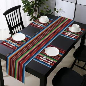 Ambesonne Tartan Table Runner, A Traditional Plaid with Diagonal Lines Rhombuses Scottish Retro Themed Drawing Art, Decoration for Dining Room and Kitchen Home and House Decor, 16″ X 72″, Coral Black(Blue Orange Green)