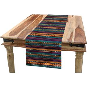 Ambesonne Tartan Table Runner, A Traditional Plaid with Diagonal Lines Rhombuses Scottish Retro Themed Drawing Art, Decoration for Dining Room and Kitchen Home and House Decor, 16″ X 72″, Coral Black(Teal Plum)