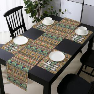 Ambesonne Tartan Table Runner, A Traditional Plaid with Diagonal Lines Rhombuses Scottish Retro Themed Drawing Art, Decoration for Dining Room and Kitchen Home and House Decor, 16″ X 72″, Coral Black(Green Pale Orange)
