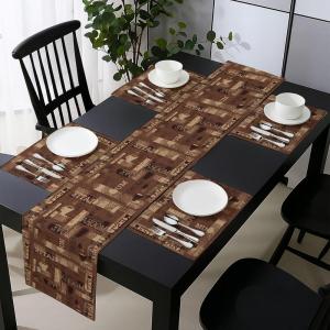 Ambesonne Tartan Table Runner, A Traditional Plaid with Diagonal Lines Rhombuses Scottish Retro Themed Drawing Art, Decoration for Dining Room and Kitchen Home and House Decor, 16″ X 72″, Coral Black(Beige Brown)