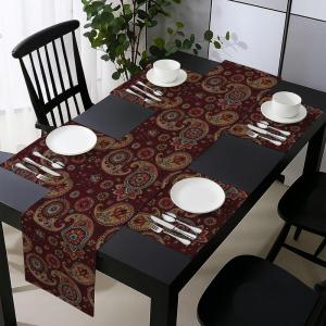 Ambesonne Tartan Table Runner, A Traditional Plaid with Diagonal Lines Rhombuses Scottish Retro Themed Drawing Art, Decoration for Dining Room and Kitchen Home and House Decor, 16″ X 72″, Coral Black(Burgundy and Dark Mustard)